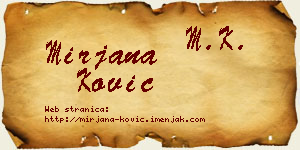 Mirjana Ković vizit kartica